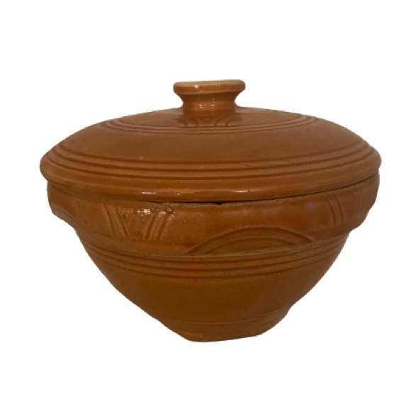 Stoneware Mixing Bowl with Lid 7" - Picture 1 of 8
